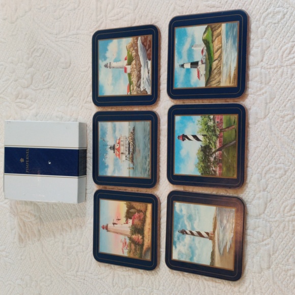 Pimpernel Games Pimpernel Lighthouse Coaster Set Made In England 6